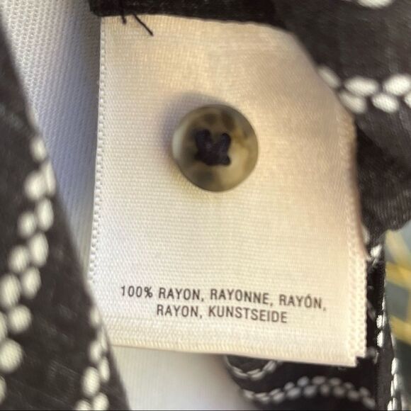 Anthropologie Maeve Calia Striped Rayon Button Down Blouse 0 - Picture 7 of 7